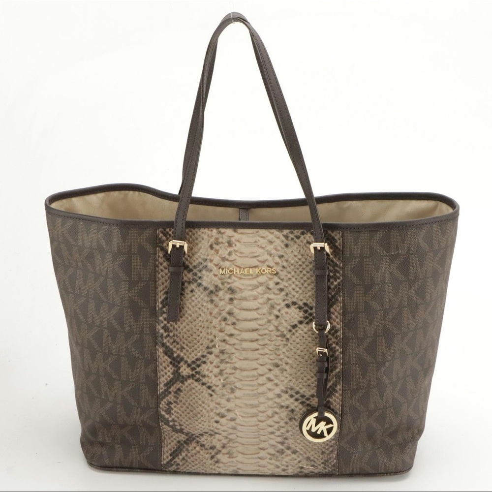Michael Kors Snake Print Brown Tote NWT